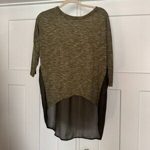 Freebird Boutique High-Low Top – Olive Green